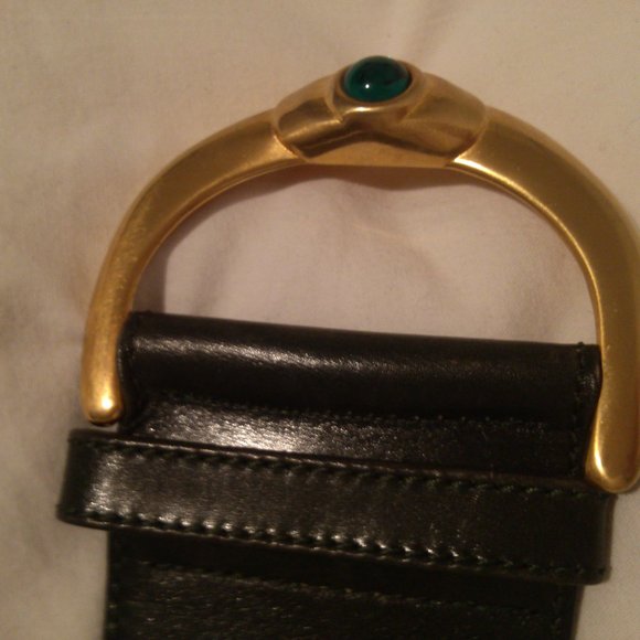 Vintage Donna Karan Green Wide Ladies Belt size SM main image 5